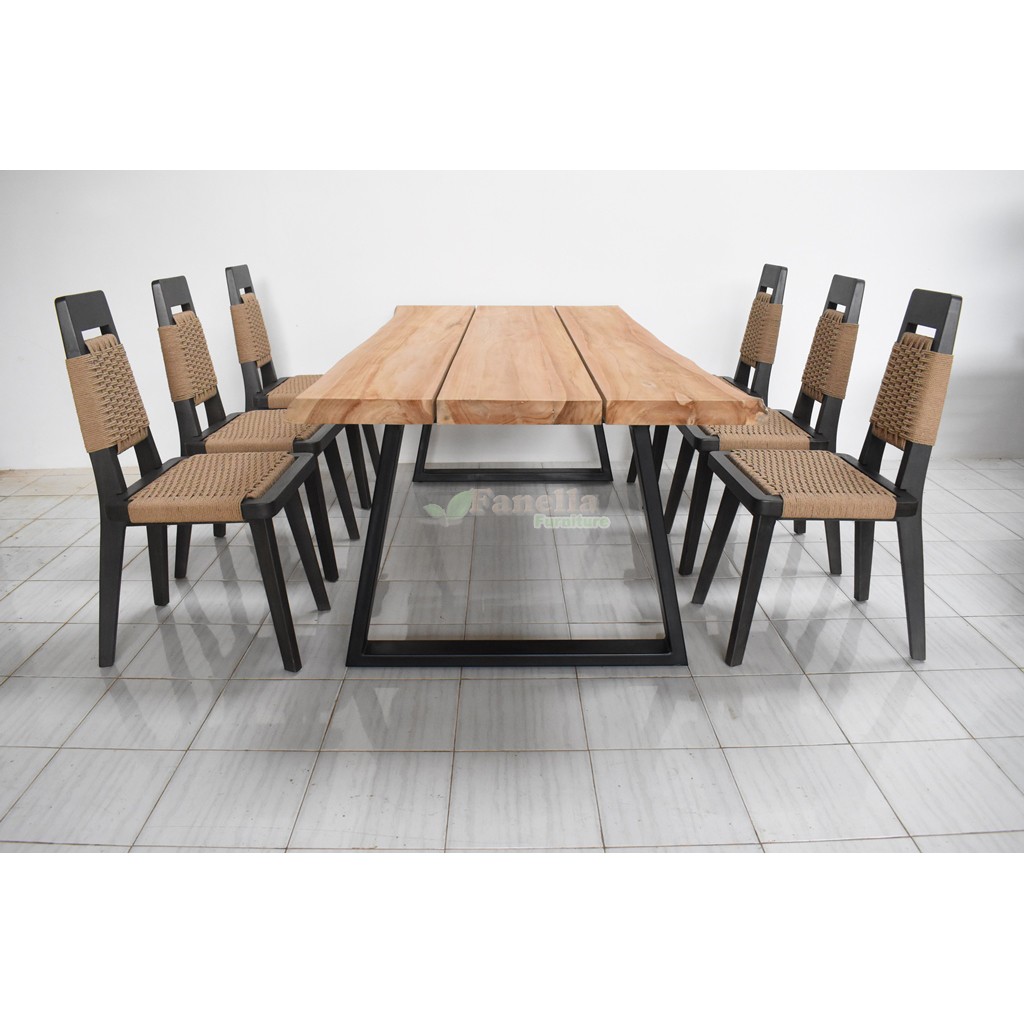 Black Restaurant Rope Chair Set Collection (1)