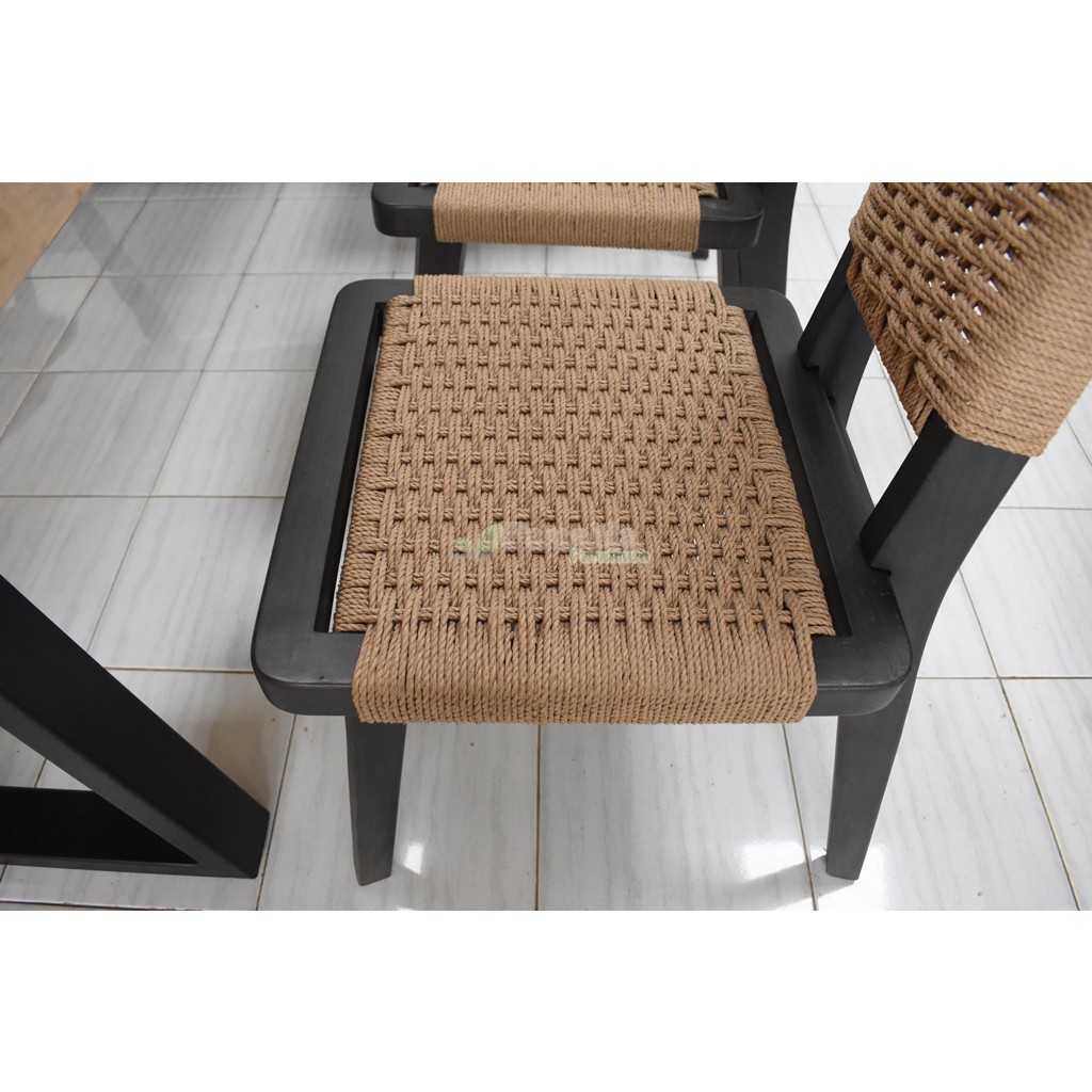 Black Restaurant Rope Chair Set Collection (3)