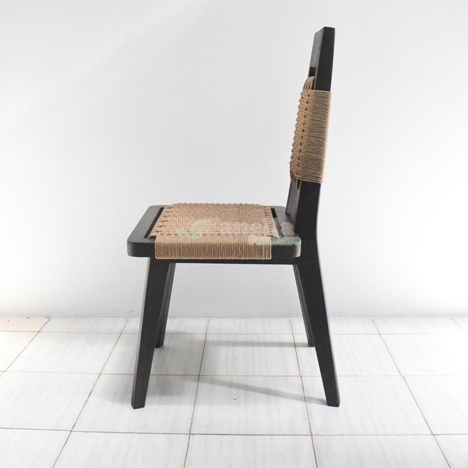 Black Restaurant Rope Chair Set Collection (8)
