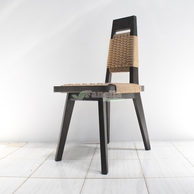 Black Restaurant Rope Chair Set Collection (9)