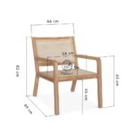 Jepara Armchair with its Cane and Solid Teak Frame - Image 3