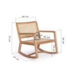 Jepara Rocking Chair in Cane and Solid Teak - Image 3