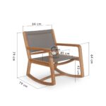 Jepara Rocking Chair in Grey Textilene and Solid Teak - Image 4