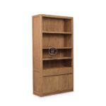 Natural Teak Wood Bookcase With Storage