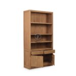 Natural Teak Wood Bookcase With Storage - Image 3