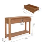 Solid Teak Console Table With Two Drawers - Image 6